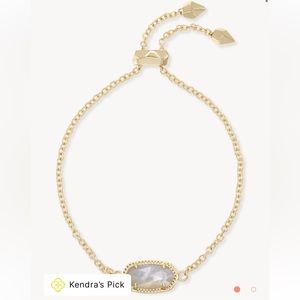 Kendra Scott Elaina Gold Adjustable Chain Bracelet in Ivory Pearl